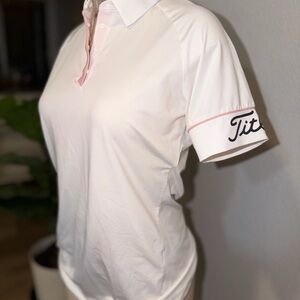 Titleist Women's White Polo with Pink Trim